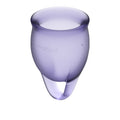 The Feel Confident silicone menstrual cup set comes with 2 sizes of cups - 20ml for heavier flow days and 15ml for lighter flow days. They are reusable so they are better for the environment and you can wear them for up to 8 hours. These menstrual cups come with a looped handle for easily emptying and better control. BodyGrá is Ireland's Sexual Health and Wellness Shop. 